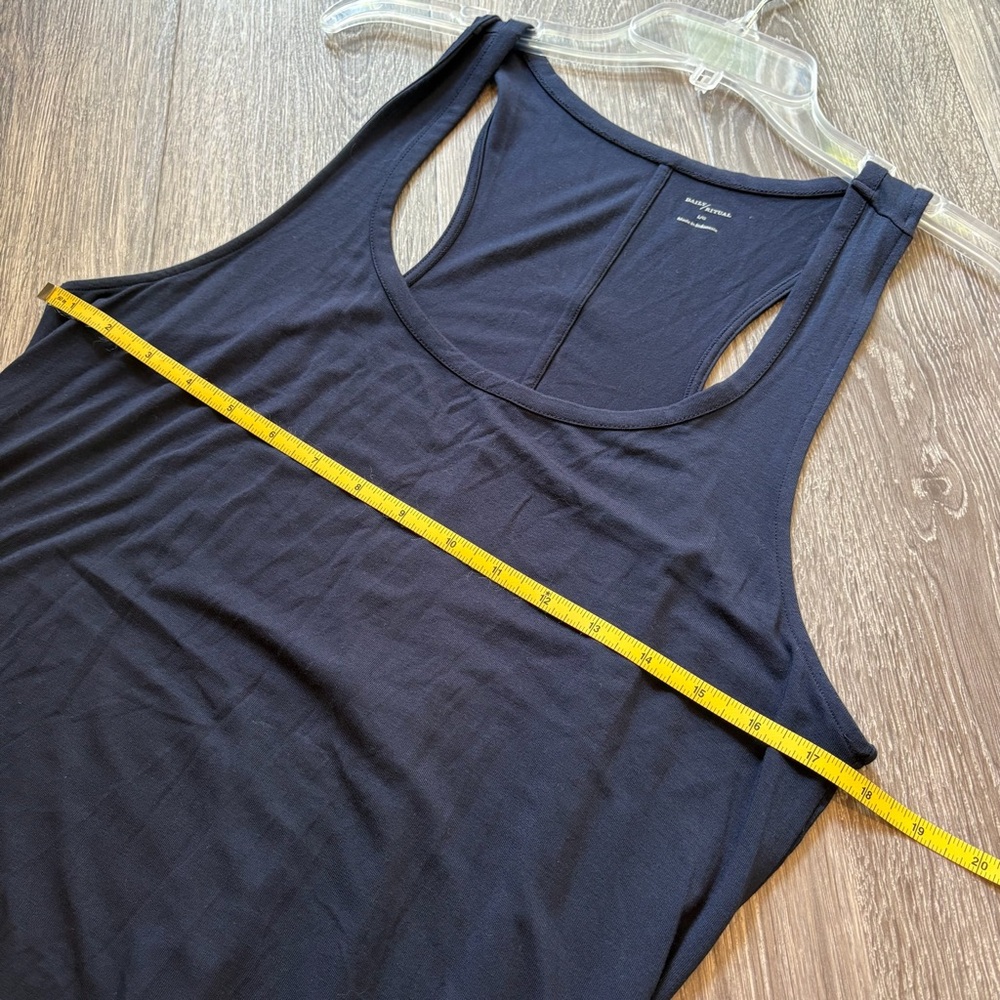 Daily Ritual Navy Sleeveless Razorback Tank Dress Size L - Picture 5 of 6